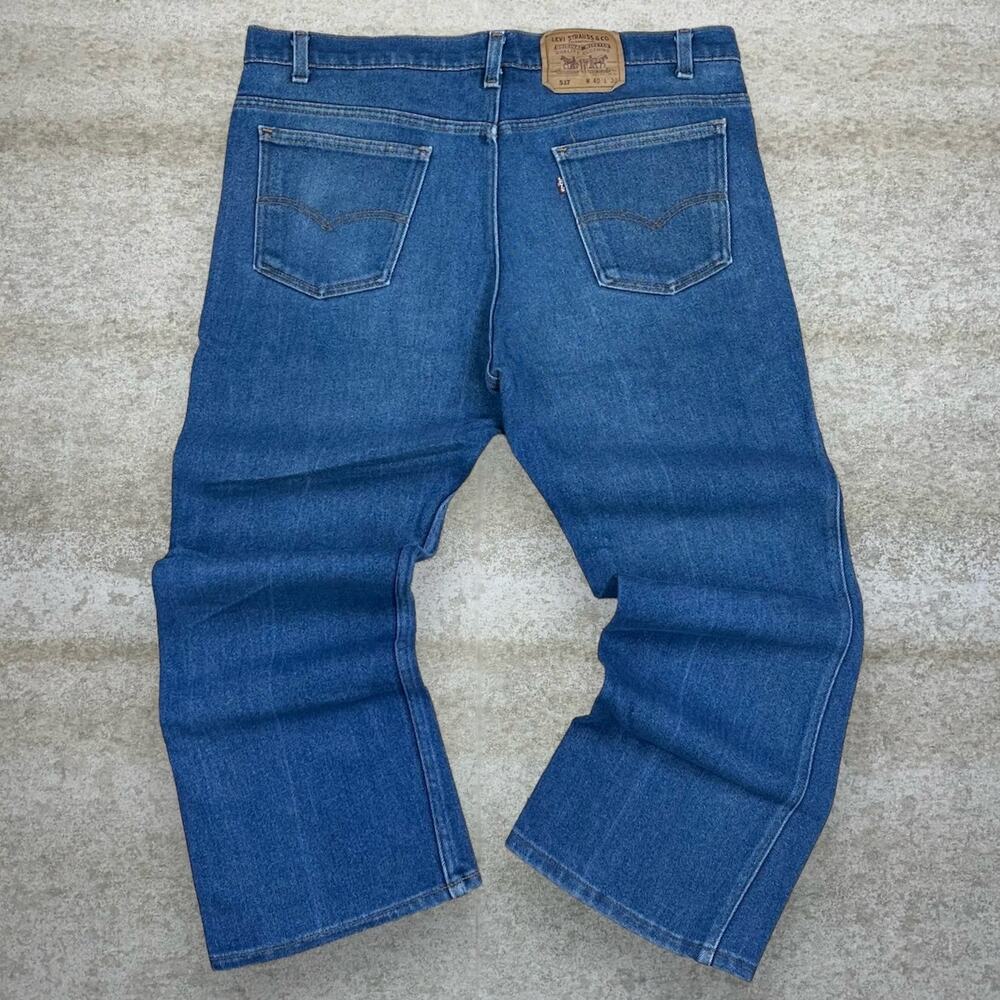 Vintage 90s Levis 517 Jeans 40x30 Bootcut Flared Medium Wash Made in USA